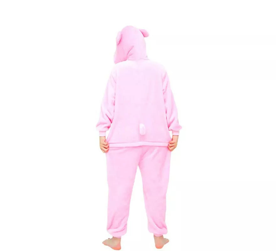 Translation missing: fr.Disfraz de Pijama Cerdo rosa con capucha para niña