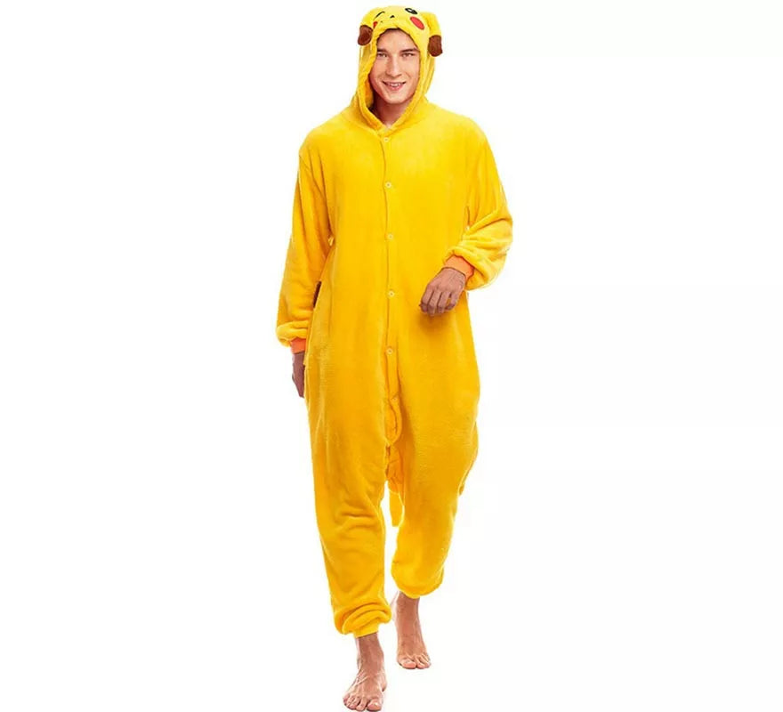 Translation missing: fr.Disfraz de Pijama Chinchilla eléctrica amarilla para adultos