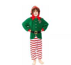 Déguisement pyjama elfe rayé vert garçon