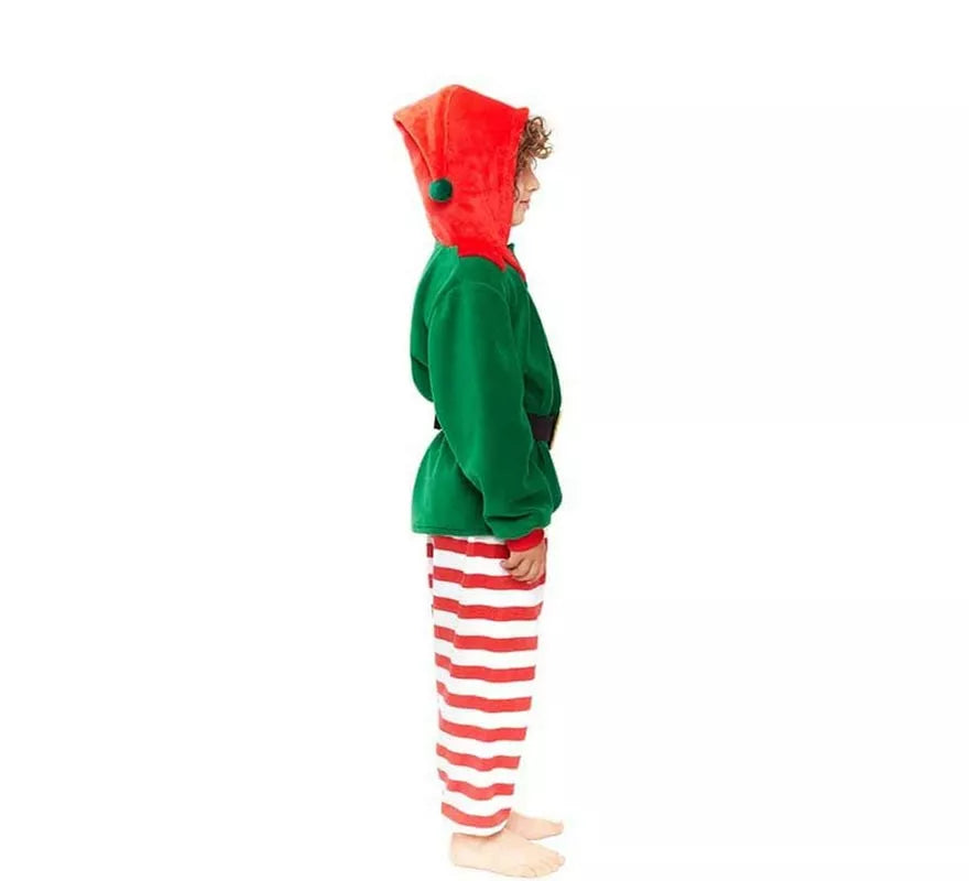 Translation missing: fr.Disfraz de Pijama Elfo verde a rayas para niño