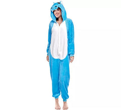 Déguisement pyjama hippopotame bleu femme