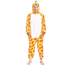 Déguisement pyjama girafe orange homme
