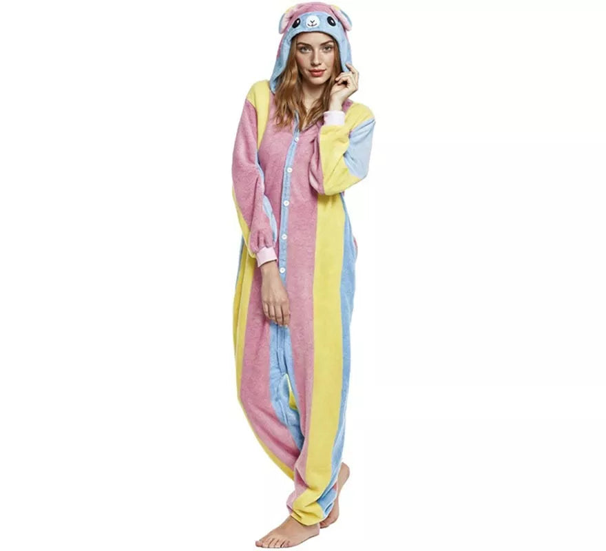 Translation missing: fr.Disfraz de Pijama Llama multicolor para adultos
