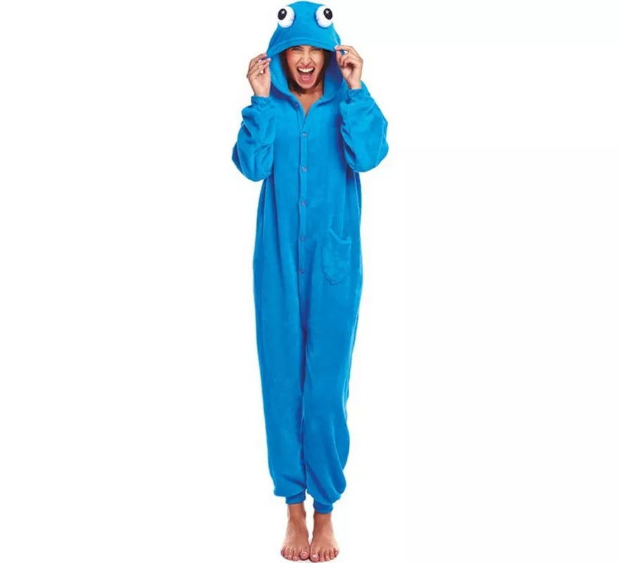 Translation missing: fr.Disfraz de Pijama Monstruo azul ojos grandes para mujer