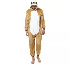 Costume de pyjama paresseux marron clair pour homme