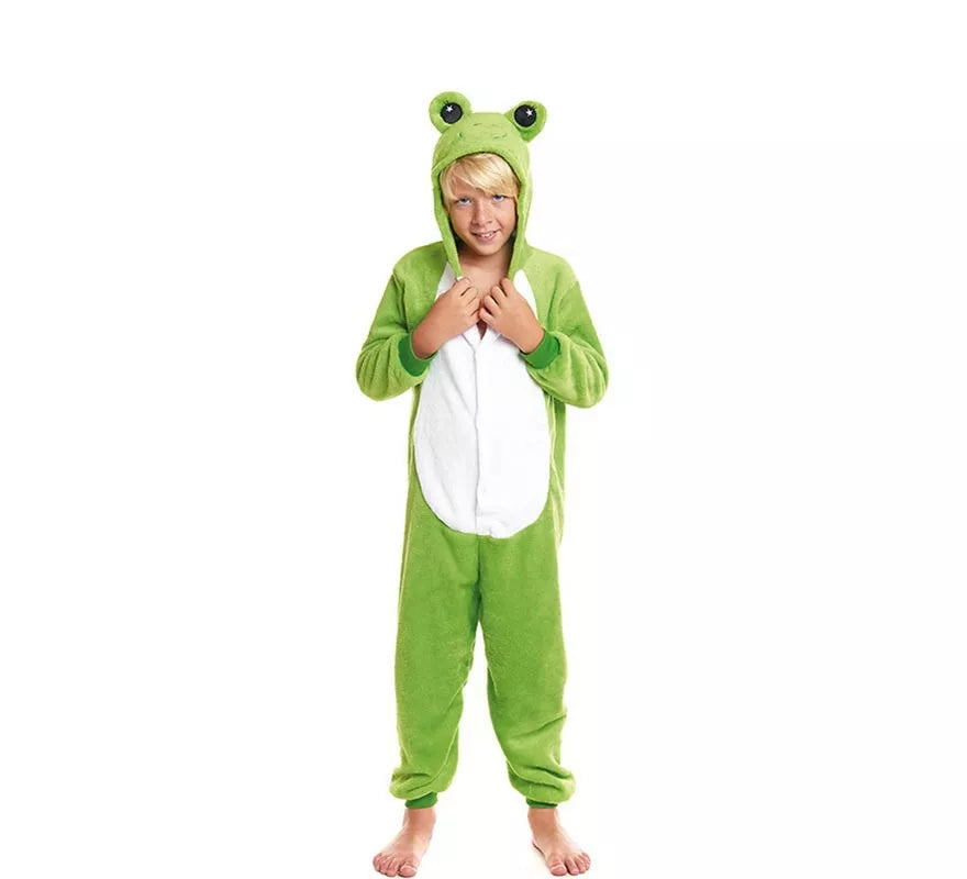 Translation missing: fr.Disfraz de Pijama Rana verde con capucha para niño