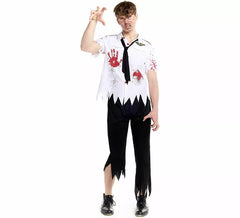 Costume de pilote d'avion zombie pour homme