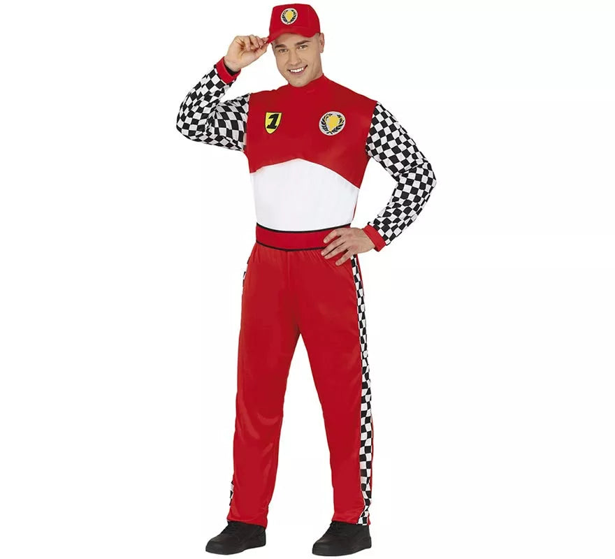 Translation missing: fr.Disfraz de Piloto de Fórmula 1 rojo para hombre