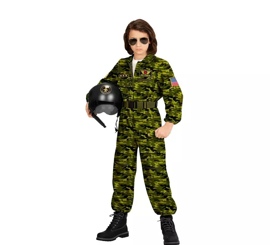Translation missing: fr.Disfraz de Piloto Jet de Combate Camuflaje para niños y adolescente