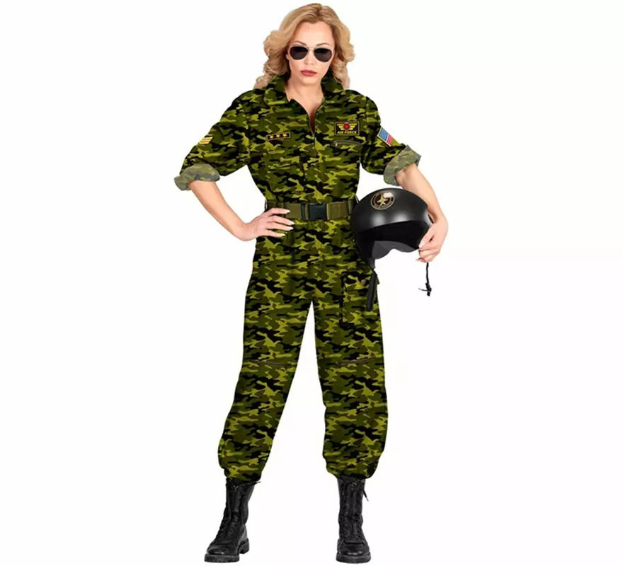 Translation missing: fr.Disfraz de Piloto Militar Camuflaje para mujer