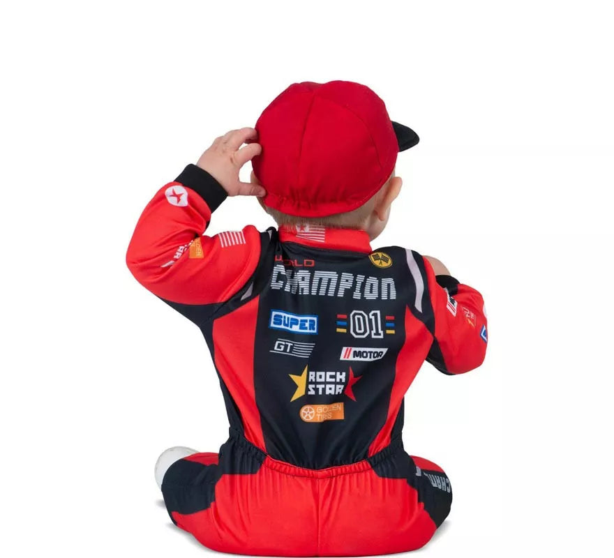 Translation missing: fr.Disfraz de Piloto rojo y negro con gorro para bebé y niño