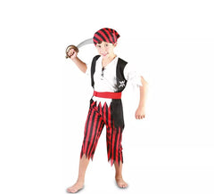 Déguisement de Pirate à Rayures Rouge et Noir pour garçon