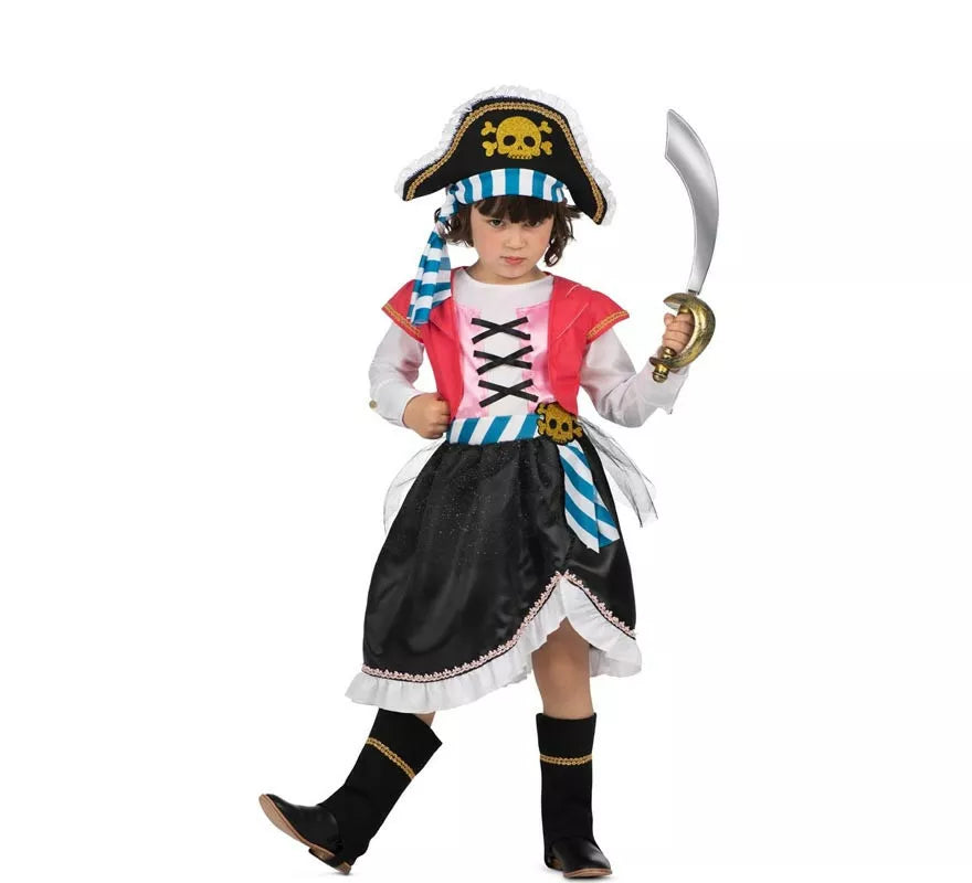 Translation missing: fr.Disfraz de Pirata Calavera con gorro para niña