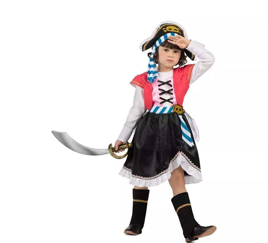 Translation missing: fr.Disfraz de Pirata Calavera con gorro para niña
