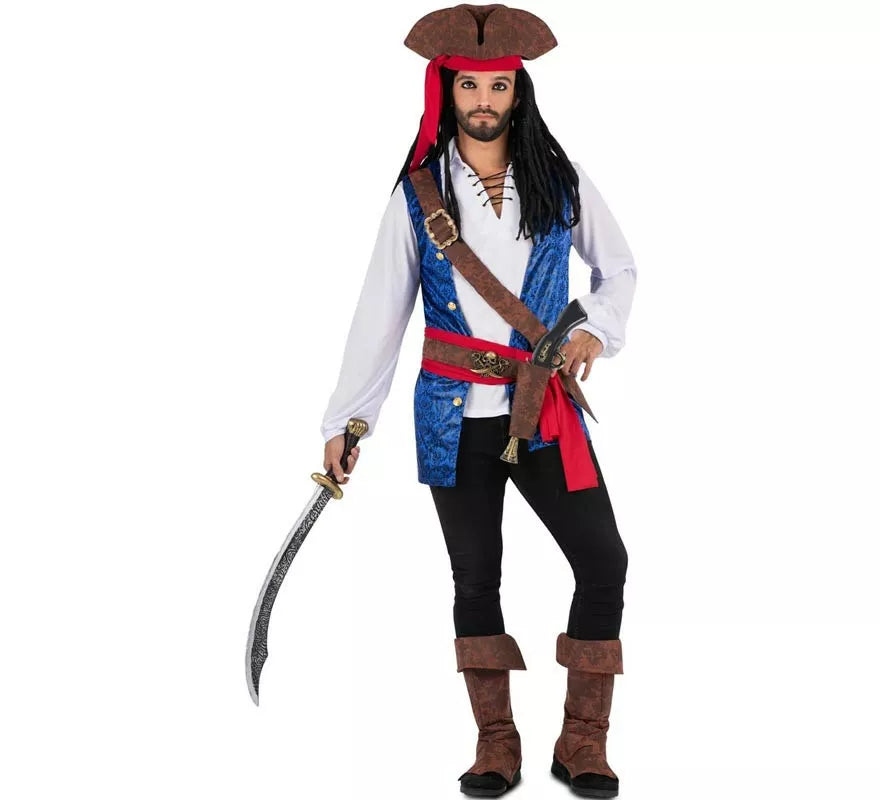 Translation missing: fr.Disfraz de Pirata Caribeño con sombrero para hombre