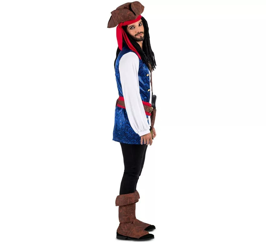 Disfraz de Pirata Caribeño con sombrero para hombre