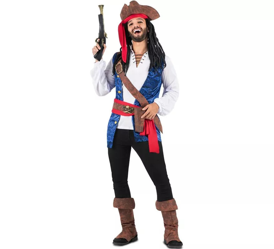 Translation missing: fr.Disfraz de Pirata Caribeño con sombrero para hombre