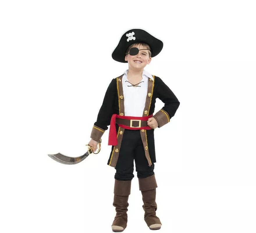 Translation missing: fr.Disfraz de Pirata Casaca Negra para niño