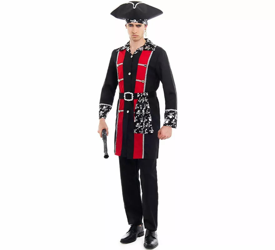 Translation missing: fr.Disfraz de Pirata Casaca plata para hombre