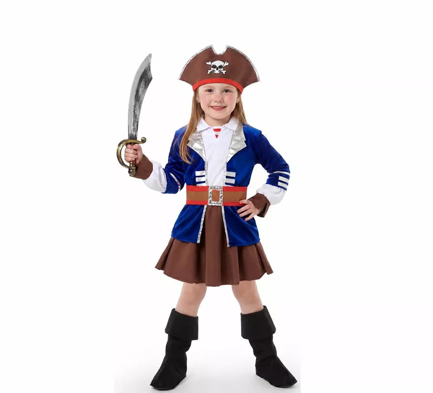 Translation missing: fr.Disfraz de Pirata con Chaqueta azul para niña