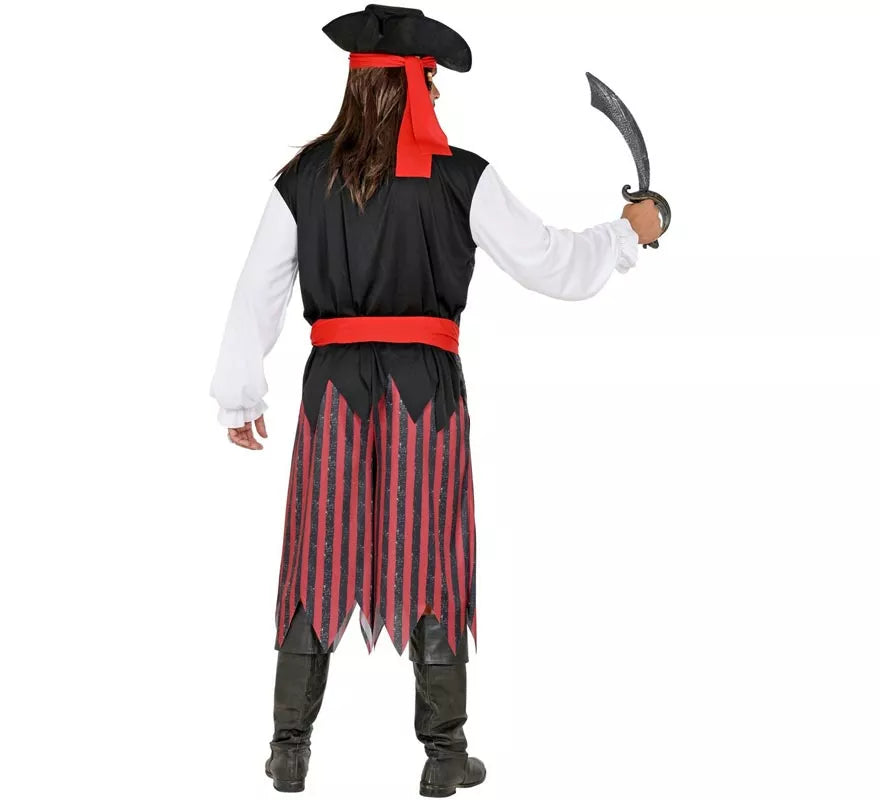 Translation missing: fr.Disfraz de Pirata del Caribe a rayas para hombre
