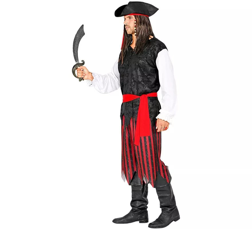 Translation missing: fr.Disfraz de Pirata del Caribe a rayas para hombre