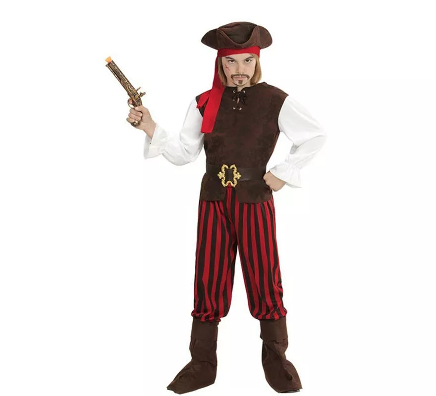 Translation missing: fr.Disfraz de Pirata del Caribe a rayas para niño