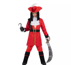 Déguisement Pirate Crochet Rouge avec chapeau et perruque pour enfant