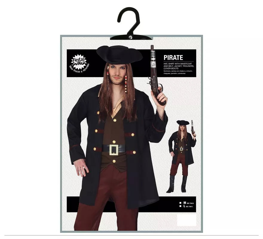 Translation missing: fr.Disfraz de Pirata negro para Hombre