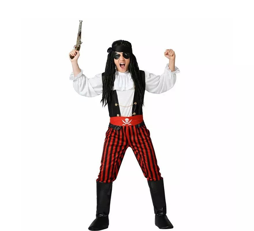 Translation missing: fr.Disfraz de Pirata Rayas para hombre