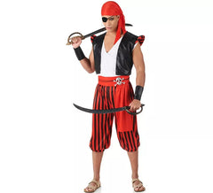 Déguisement pirate rayé rouge homme
