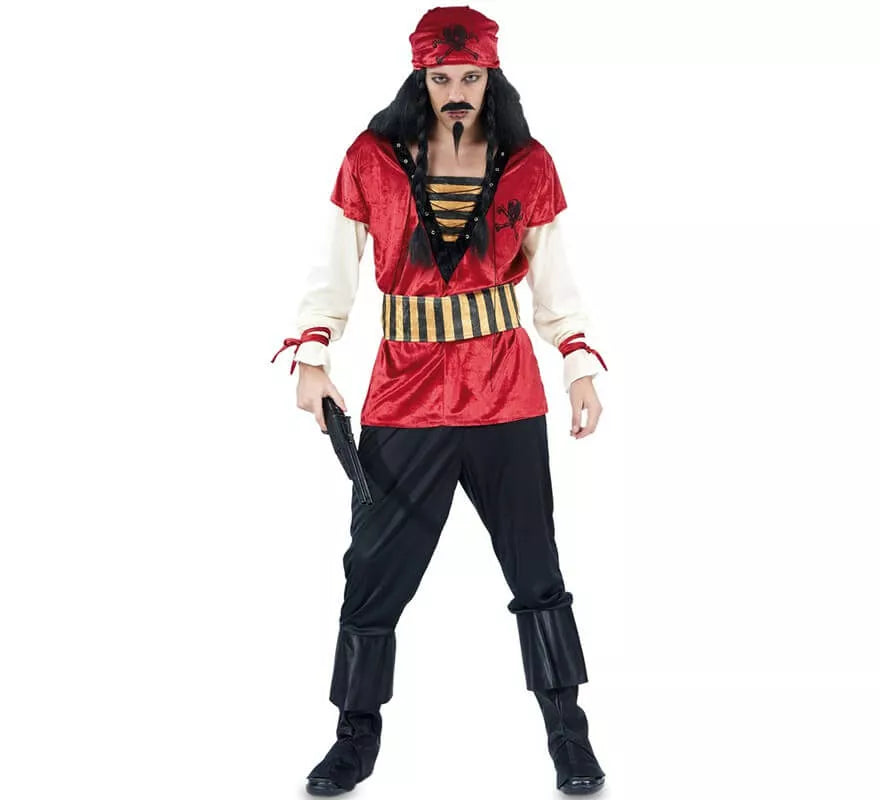Translation missing: fr.Disfraz de Pirata Rojo para hombre