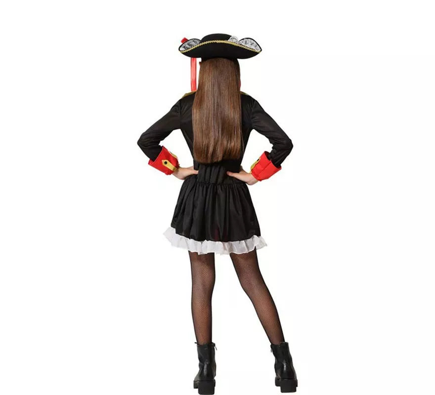 Translation missing: fr.Disfraz de Pirata Rojo y Negro para niña