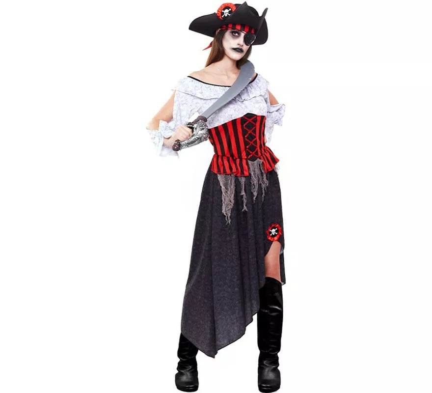 Translation missing: fr.Disfraz de Pirata Zombie para mujer