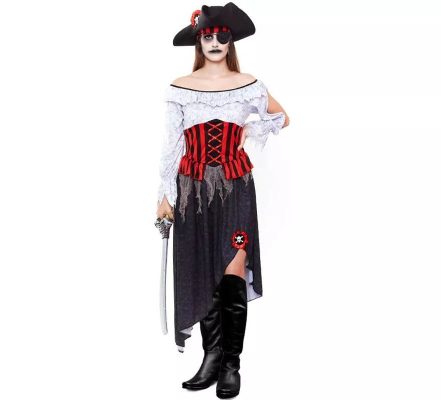 Translation missing: fr.Disfraz de Pirata Zombie para mujer