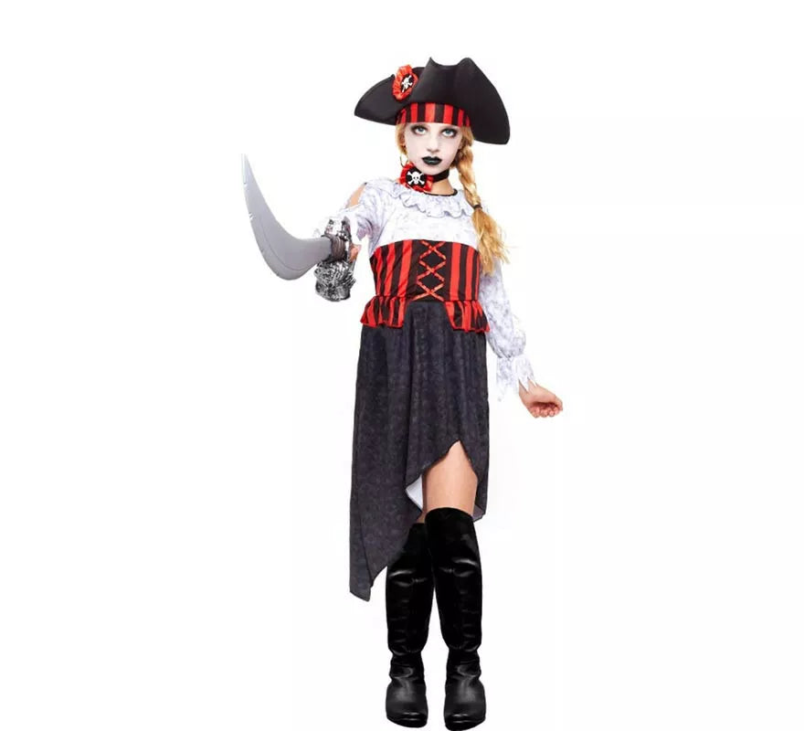 Translation missing: fr.Disfraz de Pirata Zombie para niña