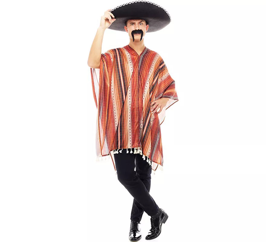 Disfraz de Pistolero Mexicano con Poncho para hombre