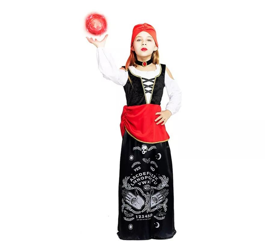 Translation missing: fr.Disfraz de Pitonisa con turbante rojo para niña y adolescente
