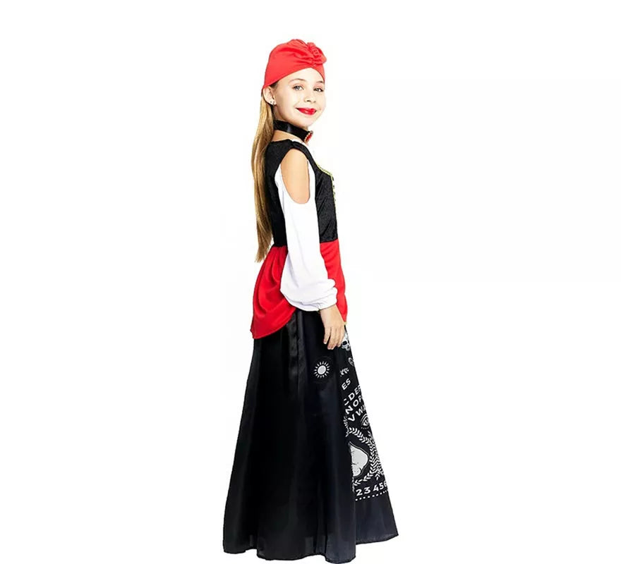 Translation missing: fr.Disfraz de Pitonisa con turbante rojo para niña y adolescente