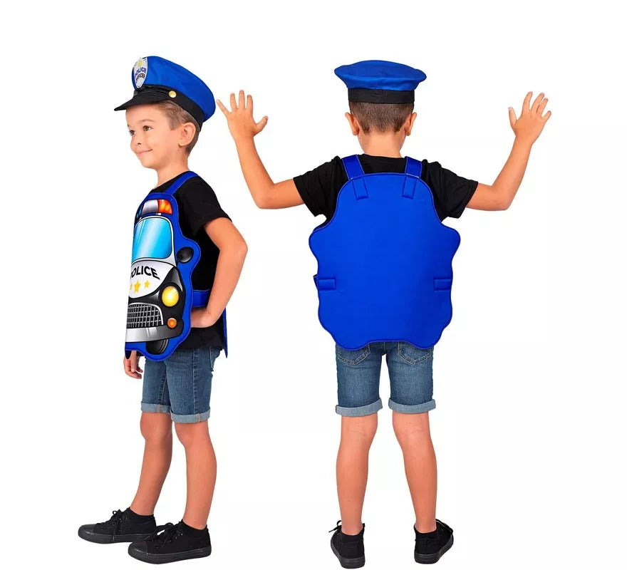 Translation missing: fr.Disfraz de Policía azul Coche con gorro para niños