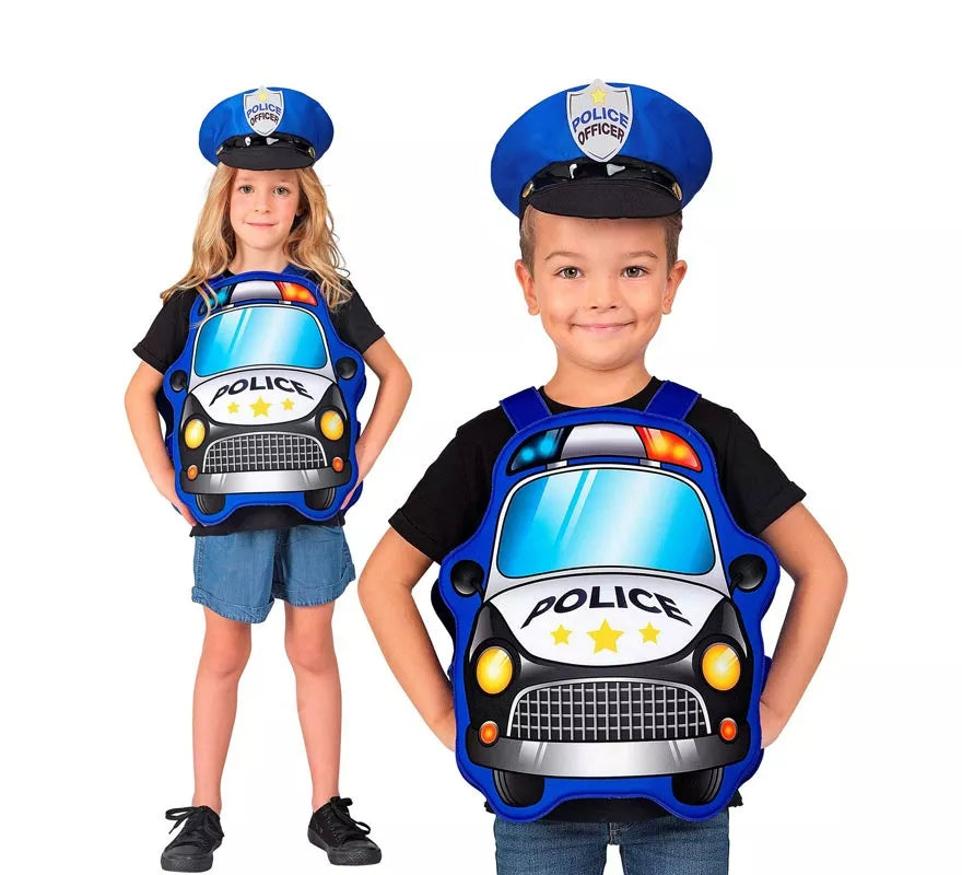 Translation missing: fr.Disfraz de Policía azul Coche con gorro para niños