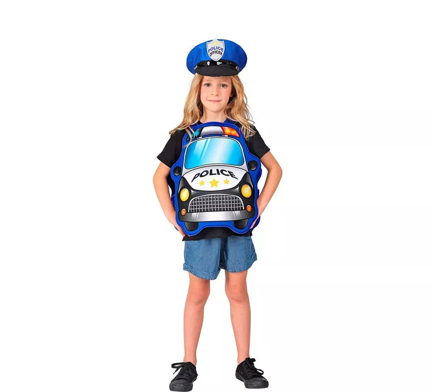 Translation missing: fr.Disfraz de Policía azul Coche con gorro para niños