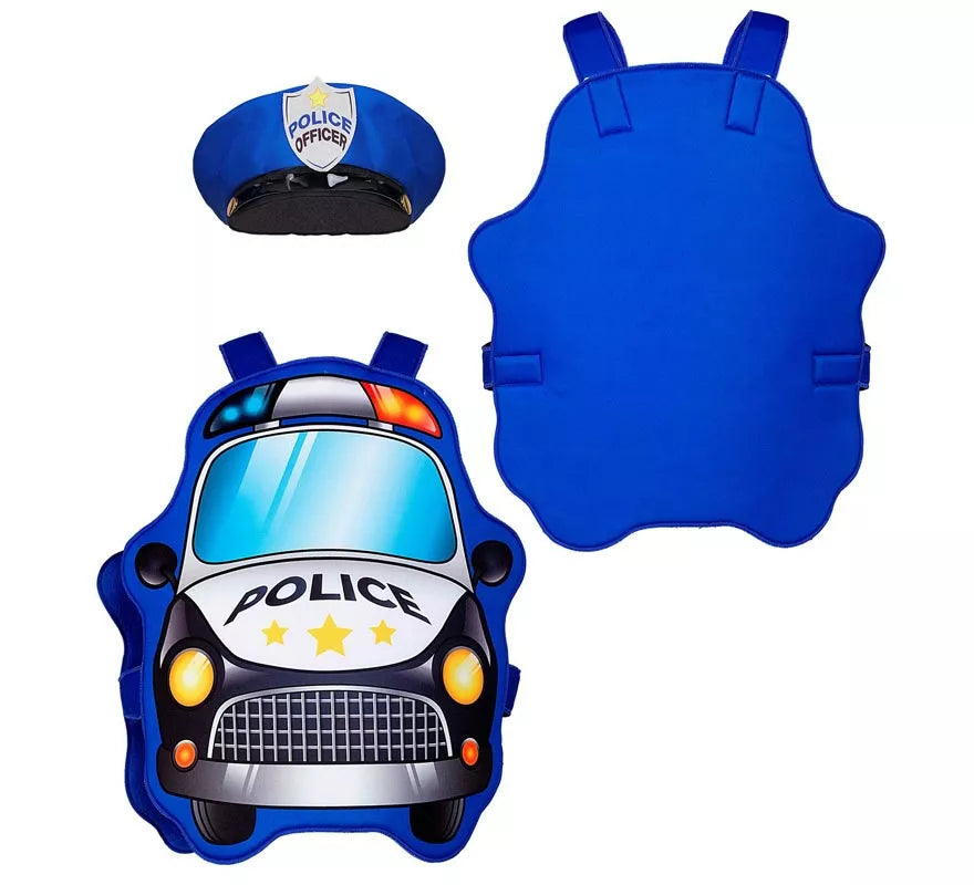 Translation missing: fr.Disfraz de Policía azul Coche con gorro para niños