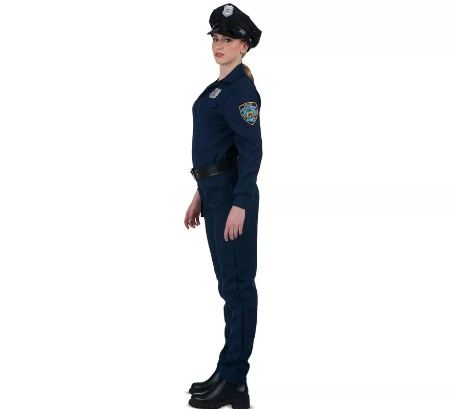 Translation missing: fr.Disfraz de Policía azul con cinturón para mujer