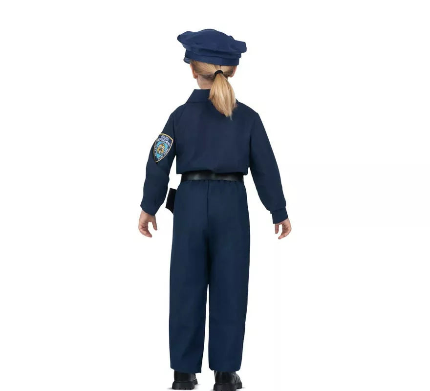 Translation missing: fr.Disfraz de Policía azul con cinturón para niña