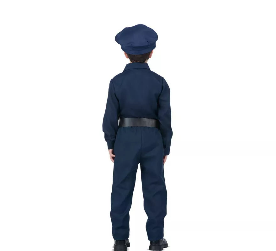 Translation missing: fr.Disfraz de Policía azul con cinturón para niño