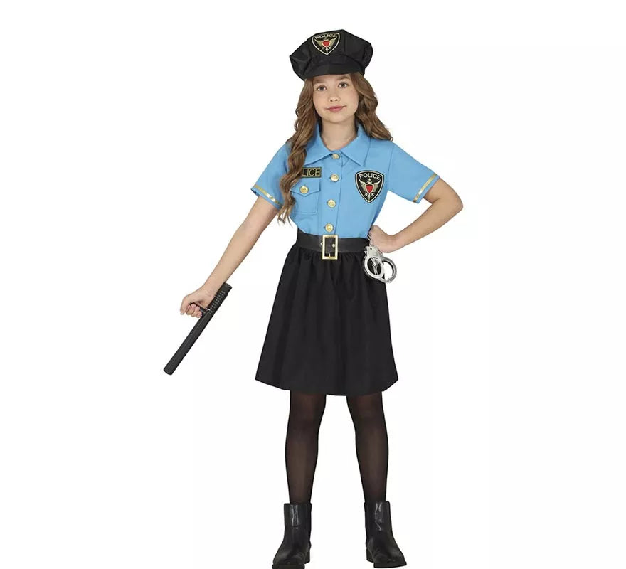 Translation missing: fr.Disfraz de Policía azul en falda para niña