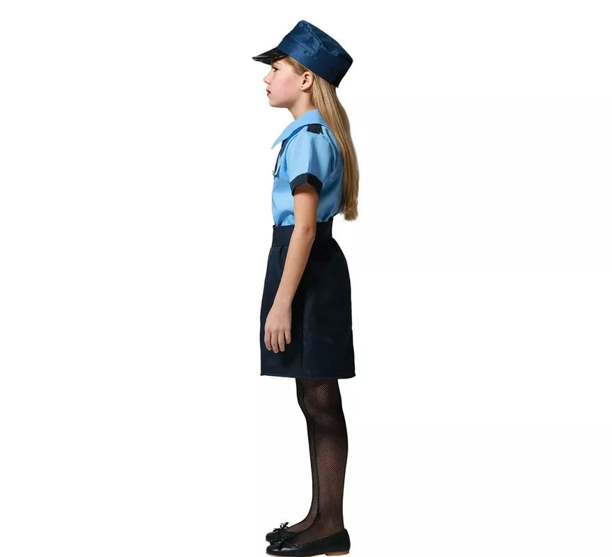 Translation missing: fr.Disfraz de Policía azul en falda para niña