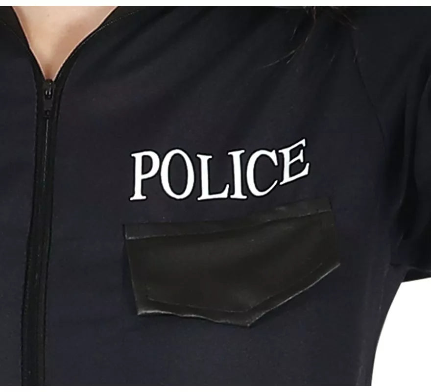 Translation missing: fr.Disfraz de Policía Negro con pantalón para adolescente