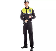 Déguisement policier noir et jaune homme